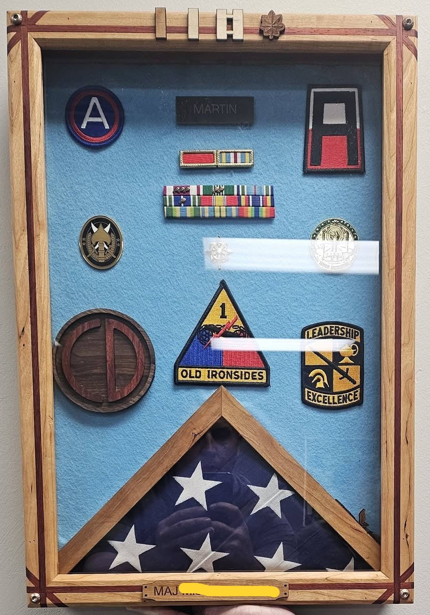 Military / First responder memory shadow box.