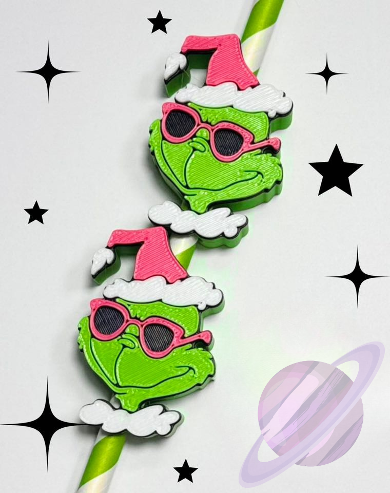 HOLIDAY ALIEN- 3D PRINTED STRAW CHARM